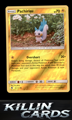 Reverse Holofoil Pachirisu 80/214 Pokemon Common SM - Lost Thunder Card NM - Image 1