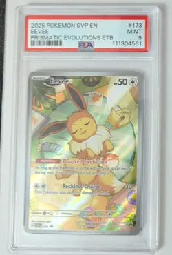 Pokemon Prismatic Evolutions ETB Eevee Promo Card 2025 PSA 9 Mint - Image 1
