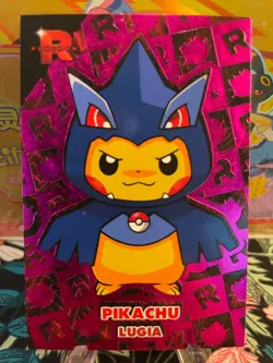 Pikachu Poncho Shadow Lugia Magenta Holo BOX HIT Team Rocket Card Pokemon - Image 1