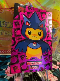 Pikachu Poncho Shadow Lugia Magenta Holo BOX HIT Team Rocket Card Pokemon - Image 3