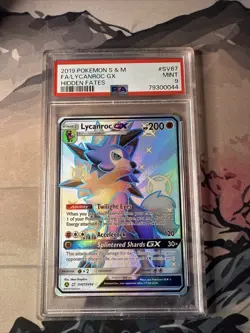 Pokemon TCG Lycanroc GX Full Art Ultra Rare Card SV67/SV94 Holo PSA 9 Mint - Image 1