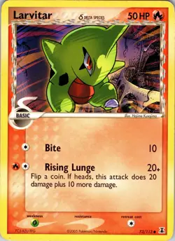 Larvitar Common 73/113 EX Delta Species Pokemon Card TCG Trading Card Game - Image 1