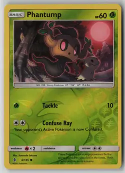 Phantump 6/145 Pokemon Reverse Holo Guardians Rising Common Near Mint Card (NM)1 - Image 1