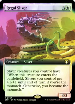 MTG FOIL Regal Sliver Extended Art - Commander Masters #757 - Image 1