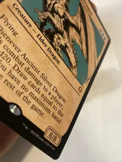 MTG Ancient Silver Dragon SHOWCASE Battle for Baldur's Gate 382 NM - Image 3