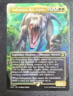 Indominus Rex, Alpha (Borderless) Universes Beyond: Jurassic World MTG NM Magic - Image 1