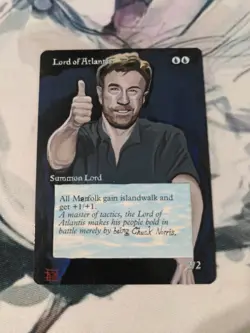 ALTERED Lord Of Atlantis Chuck Norris MtG Magic the Gathering! - Image 1