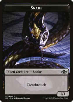 1x Snake / Zombie double-sided Token - NM - Commander Collection: Black - Image 1