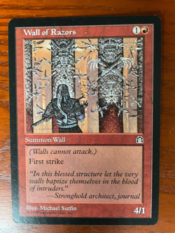 MTG Wall of Razors SINGLE USED EXCELLENT CONDITION SEE PHOTOS - Image 1