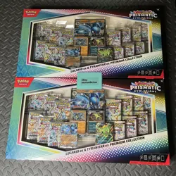 [TWO] Pokemon TCG Prismatic Evolutions Lucario Tyranitar Premium Collection Box - Image 1