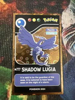 Pokemon Shadow Lugia Gold Hearts Holo Pokedex Black Edition 2024 Peru - Image 1