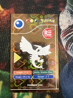 Pokemon Shadow Lugia Gold Hearts Holo Pokedex Black Edition 2024 Peru - Image 2