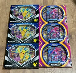 Pokemon Hoopa V Box & Pikachu V box - New and Sealed 3 of each set, Lot of 6 - Image 2