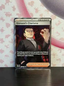 Pokemon TCG Giovanni's Charisma 197/165 Sv: Scarlet & Violet 151 Holo 2023 NM - Image 1