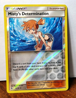 POKEMON MISTY'S DETERMINATION 62/68 REVERSE HOLO HIDDEN FATES LP-NM - Image 1