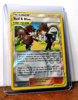 POKEMON RED & BLUE 202/236 REVERSE HOLO COSMIC ECLIPSE TAG TEAM LP-NM - Image 5