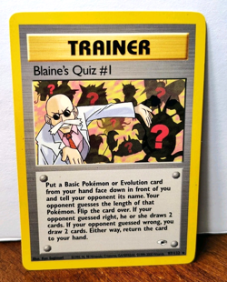 POKEMON BLAINE'S QUIZ #1 97/132 RARE TRAINER GYM HEROES LP - Image 1