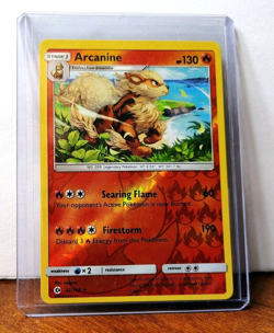 POKEMON ARCANINE 22/149 REVERSE HOLO RARE SUN AND MOON BASE LP - Image 3