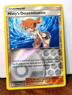 POKEMON MISTY'S DETERMINATION 62/68 REVERSE HOLO HIDDEN FATES LP-NM - Image 1