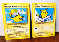 POKEMON FLYING PIKACHU 110/108 & SURFING PIKACHU 111/108 SECRET RARES EVOLUTIONS - Image 1