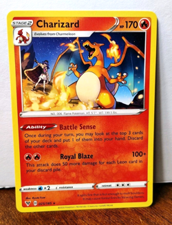 POKEMON CHARIZARD 025/185 NON-HOLO RARE VIVID VOLTAGE LP-NM - Image 1
