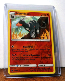 POKEMON HOUNDOOM 46/214 REVERSE HOLO RARE LOST THUNDER LP - Image 3