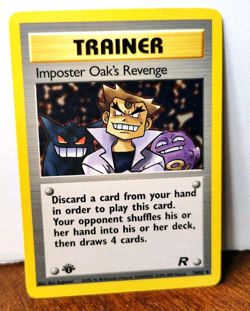 POKEMON IMPOSTER OAK'S REVENGE 76/82 1ST EDITION TRAINER TEAM ROCKET LP GENGAR - Image 1