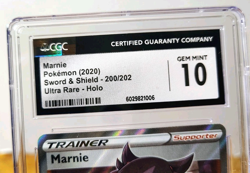 POKEMON MARNIE 200/202 FULL ART TRAINER SWORD & SHIELD BASE SET GEM MINT CGC 10 - Image 3