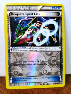 POKEMON RAYQUAZA SPIRIT LINK 87/108 REVERSE HOLO TRAINER ROARING SKIES LP - Image 1