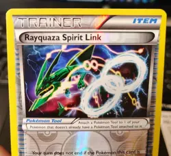 POKEMON RAYQUAZA SPIRIT LINK 87/108 REVERSE HOLO TRAINER ROARING SKIES LP - Image 2