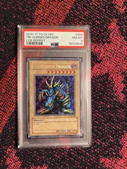 2010-17 Yu-Gi-Oh! Tri-Horned Dragon Lob Reprint PSA 8 NM-MT - Image 1