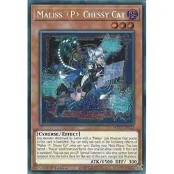 Yu-Gi-Oh Maliss P Chessy Cat MP25-EN123 Prismatic Secret Rare 1st Edition - Image 1