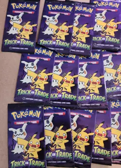 Pokemon TCG New! 2023 16 Packs Booster Lot Trick Or Trade Sealed 3 Cards Packs - Image 3