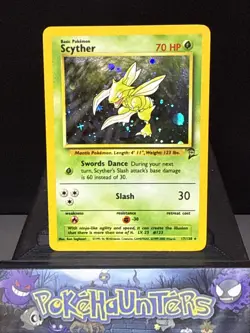 Pokemon Card Scyther 17/130 Base Set 2 Holo Rare WOTC Near Mint - Image 1