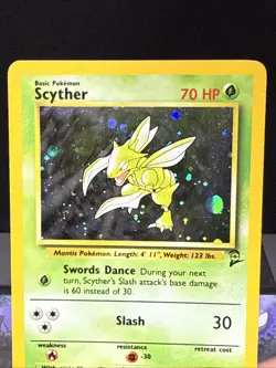 Pokemon Card Scyther 17/130 Base Set 2 Holo Rare WOTC Near Mint - Image 2