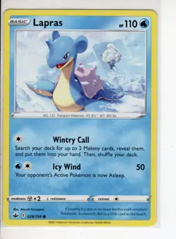 LAPRAS CHILLING REIGN SET POKEMON CARD 029/198 NM/M - Image 1