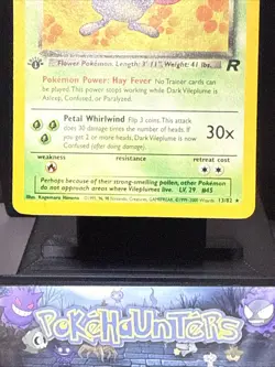 Pokemon Card Dark Vileplume 13/82 Team Rocket Set Holo Rare 1st Edition NM - Image 3