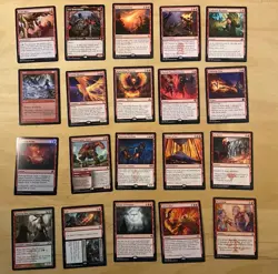 Magic The Gathering Lot Of 20 Red Cards Including Rares and Mythics NM - Image 1