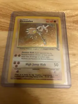 Pokemon TCG Hitmonlee Fossil Holo Card 7/62 Unlimited Rare - Image 1