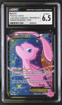 CGC 6.5 Mew EX Legendary Treasures RC24/RC25 Radiant Collection Pokemon Card - Image 1