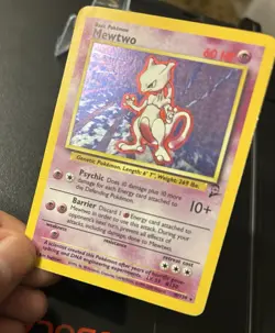 Pokemon Mewtwo TCG Base Set 2 Holo Card 10/130 Unlimited Holo Rare LP/MP - Image 2