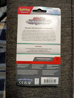 Scarlet And Violet Paradox Rift Booster Pack With Pineco Holo Promo Card & Coin - Image 2