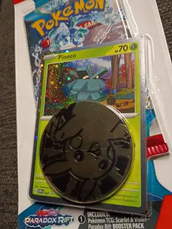 Scarlet And Violet Paradox Rift Booster Pack With Pineco Holo Promo Card & Coin - Image 3