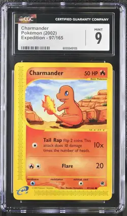 CGC 9 MINT Charmander 2002 Expedition 97/165 Pokemon Card - Image 1