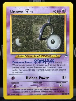 Unown (V) 89/105 2002 Neo Destiny Pokemon Card WOTC Vintage - Image 3