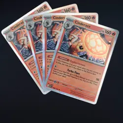 4x Cinderace 028/132 Holo Mega Evolution Pokemon NM Card Playset MEG EN X4 - Image 1