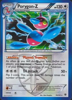 Porygon-Z (Team Plasma) 74/101 Holo Rare Plasma Blast Pokemon Card LP - Image 1