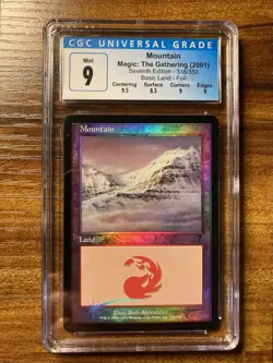 MTG?MOUNTAIN FOIL?7th Edition CGC 9 MINT Land 2001 ROB ALEXANDER Art POP 4 ! - Image 1