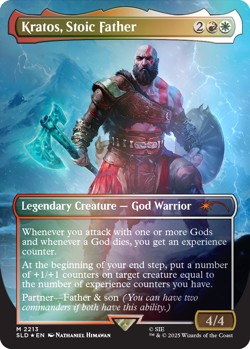 MTG Kratos, Stoic Father - Foil - New/Unplayed - Secret Lair Drop - Image 1
