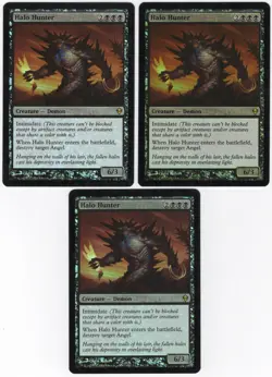 Halo Hunter x3 3x 2009 Zendikar FOIL Black Rare Creature MTG NM AZ1 - Image 1